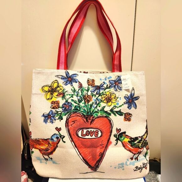 Brighton Handbags - NWT Brighton "Love Tweet" Large Canvas Tote Bag Retail $125